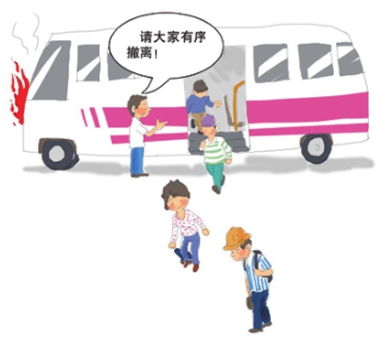 公交車發(fā)生火災(zāi)，該如何逃生？